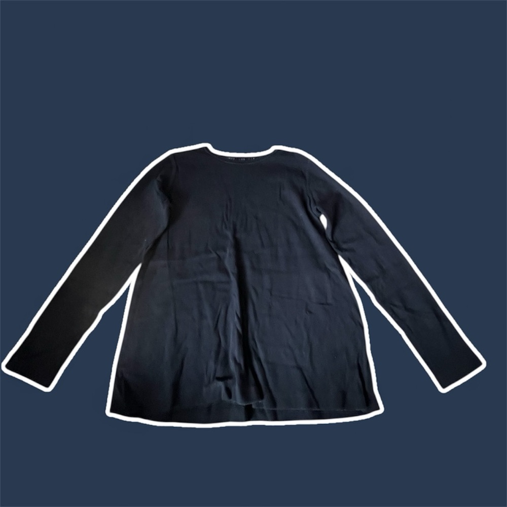 🔵DUO MATERNITY: Women’s M, navy blue scoop neck long sleeve shirt preowned🔵